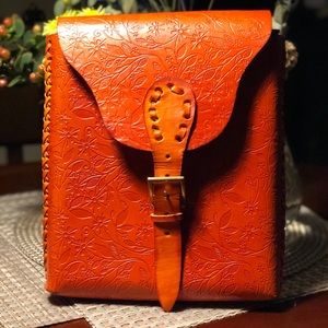Leather handmade Mexican bag